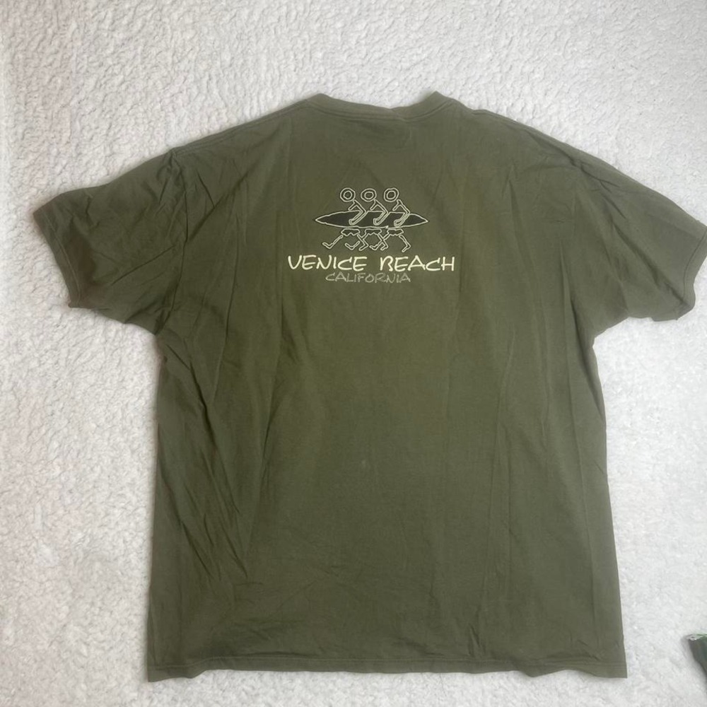 Vintage green‎ oneita tag men's Venice beach surfer tshirt skater fade xxl
